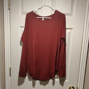 Women's Red Long Sleeve Top